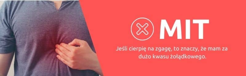 Jeśli cierpię na zgagę to znaczy że mam za dużo kwasu. Mit