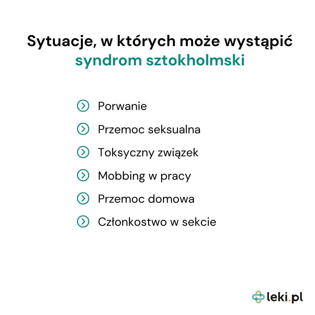 Przykłady sytuacji w których występuję syndrom sztokholmski.