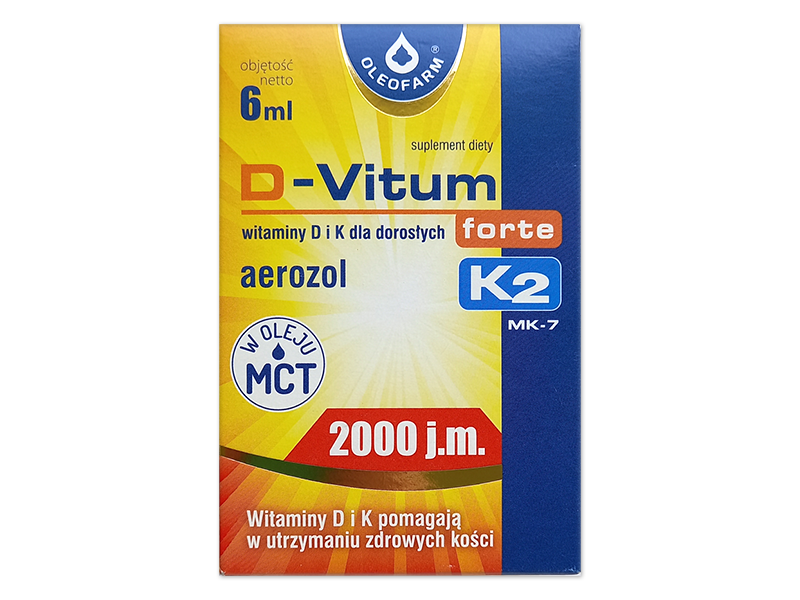 D-Vitum Forte K2, aerozol, 2000 j.m.+75 µg