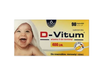 Zdjęcie produktu D-Vitum witamina D dla niemowląt 400 j.m., kapsułki twist-off