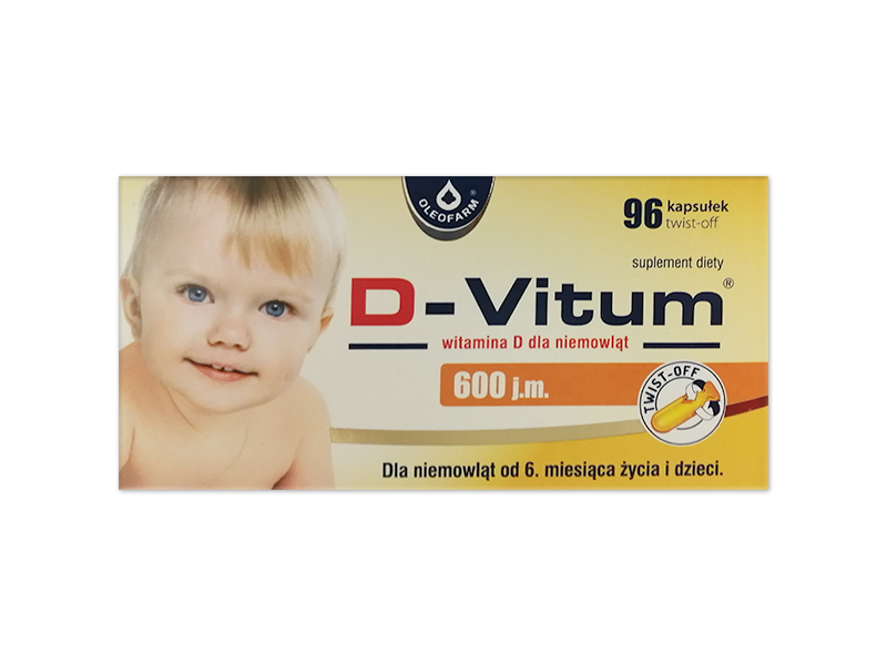 D-Vitum witamina D dla niemowląt 600 j.m., kapsułki twist-off