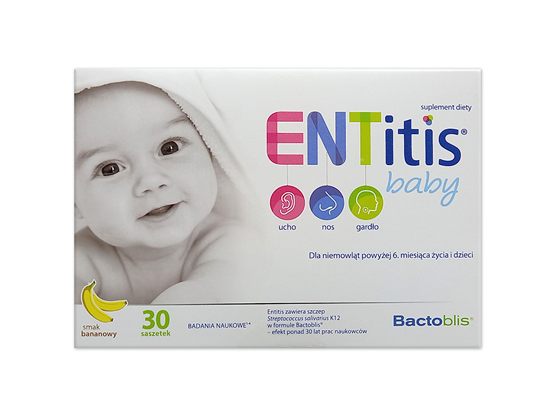 ENTitis Baby,  proszek w saszetkach,  smak bananowy