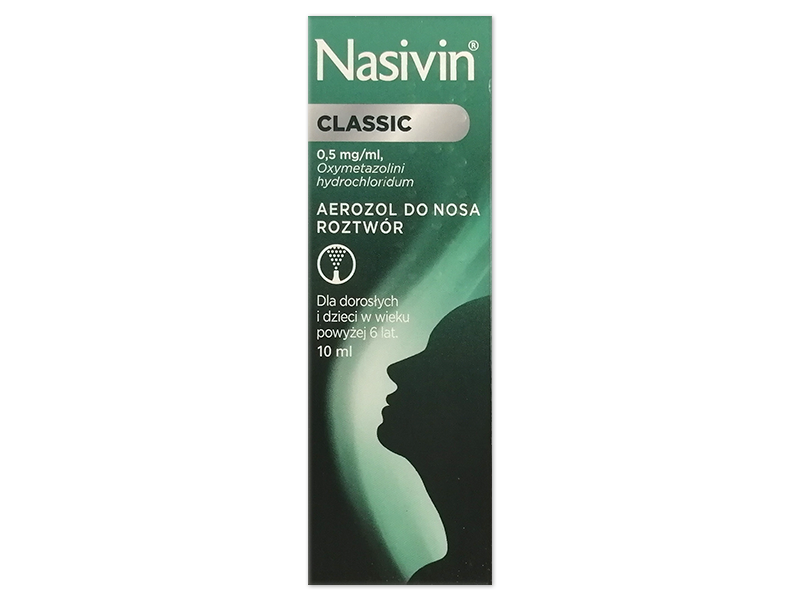 Nasivin Classic, aerozol do nosa, 0,5 mg/ml