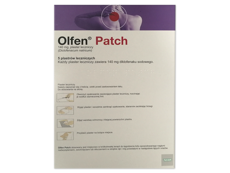 Olfen Patch, plastry lecznicze, 140 mg