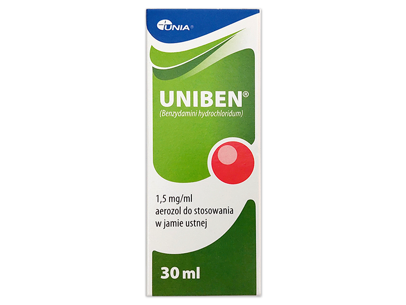 Uniben, aerozol do jamy ustnej, 1,5 mg/ml