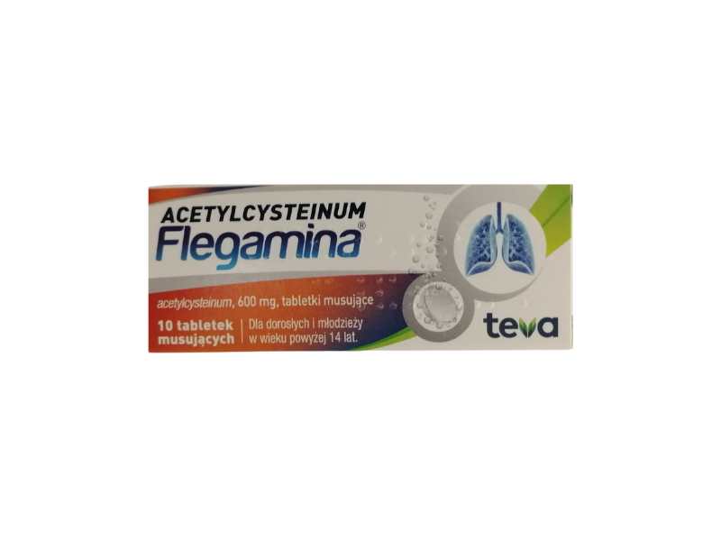 Acetylcysteinum Flegamina, tabletki musujące, 600 mg