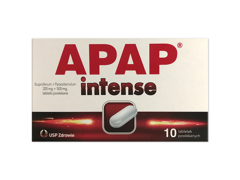 Apap Intense, tabletki powlekane, 200 mg+500 mg