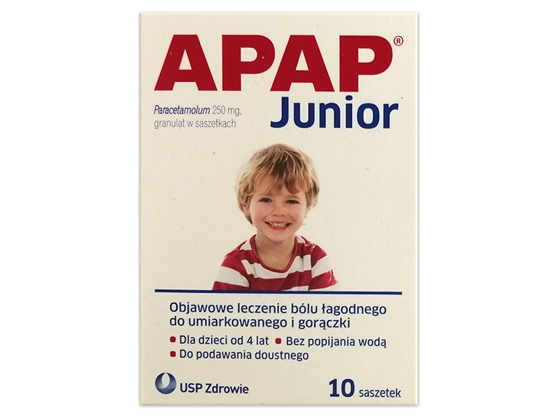 Apap Junior, granulat w saszetkach, 250 mg