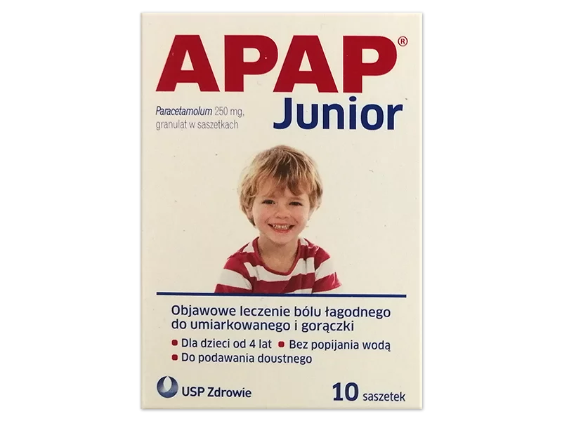 Zdjęcie Apap Junior, granulat w saszetkach, 250 mg