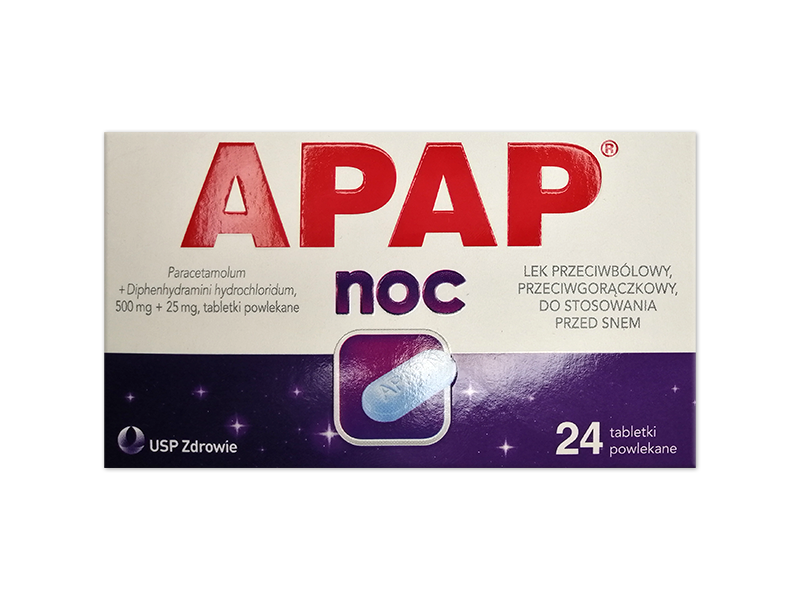 Apap Noc, tabletki powlekane, 500 mg+25 mg