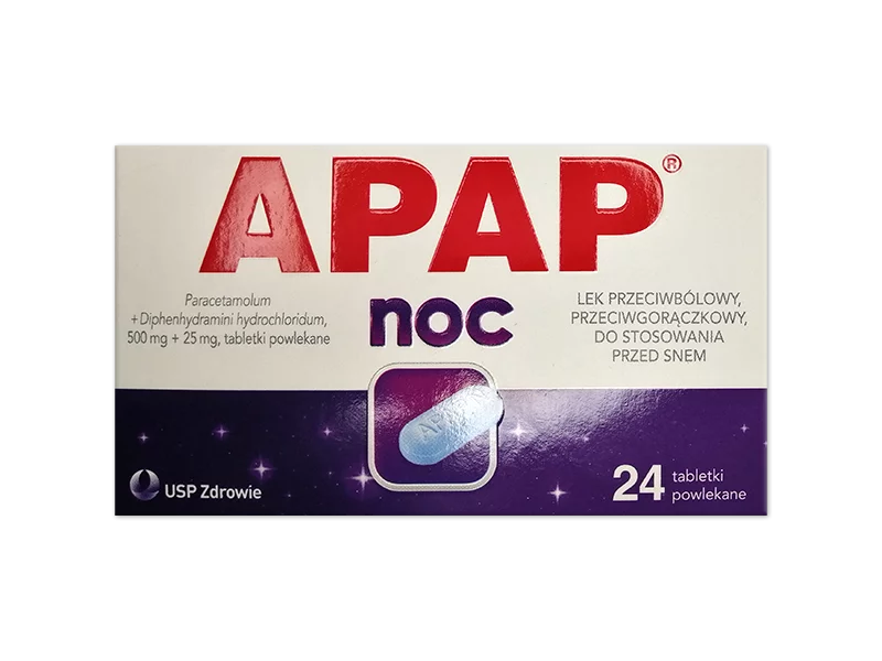 Zdjęcie Apap Noc, tabletki powlekane, 500 mg+25 mg