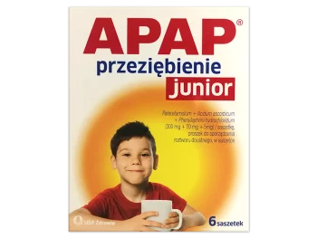 Zdjęcie produktu Apap Przeziębienie Junior, saszetki, 300 mg+20 mg+5 mg