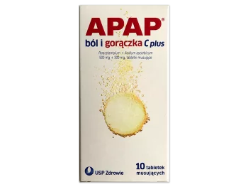 Zdjęcie produktu Apap ból i gorączka C plus, tabletki musujące, 500 mg+300 mg