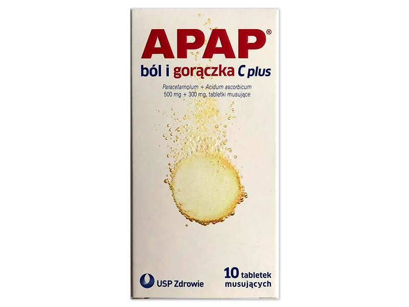 Zdjęcie Apap ból i gorączka C plus, tabletki musujące, 500 mg+300 mg