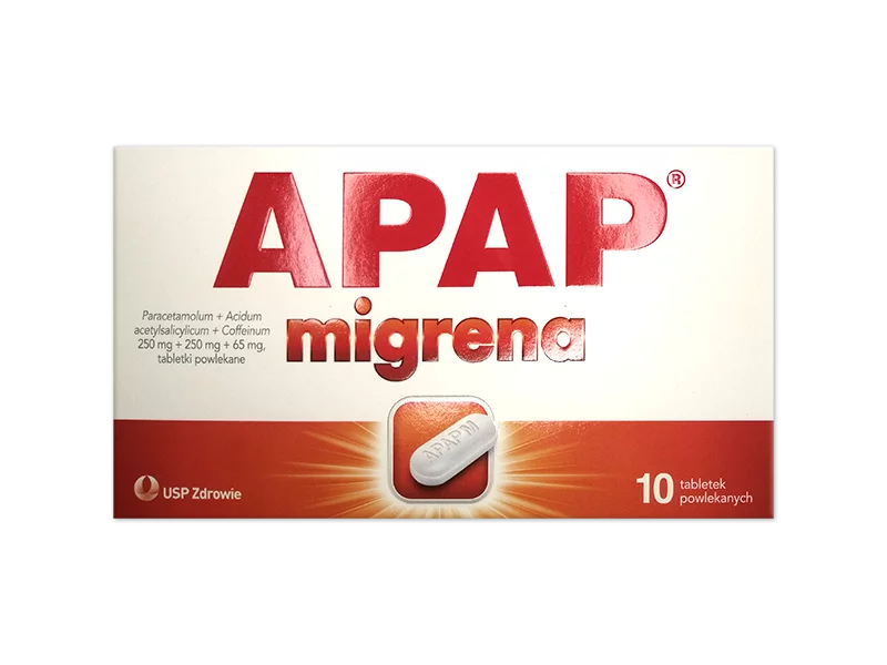 Zdjęcie Apap migrena, tabletki powlekane, 250 mg+250 mg+65 mg