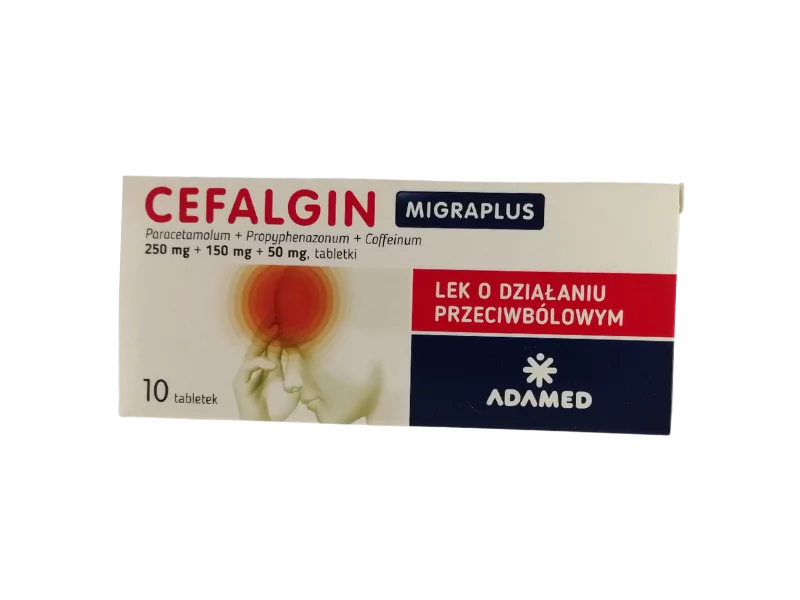 Zdjęcie Cefalgin, tabletki, 250 mg+150 mg+50 mg