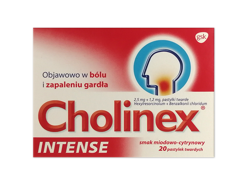 Cholinex Intense, pastylki do ssania, 2,5 mg+1,2 mg