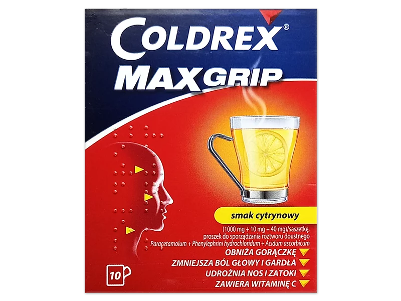 Zdjęcie Coldrex MaxGrip, saszetki, 1000 mg+10 mg+40 mg