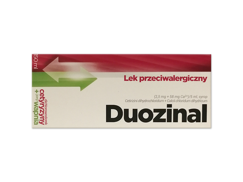 Duozinal, syrop, 2,5 mg+58 mg Ca2+/5 ml