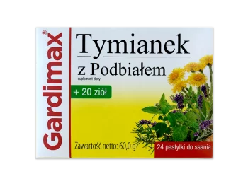 Zdjęcie produktu Gardimax Tymianek z Podbiałem + 20 ziół, pastylki do ssania