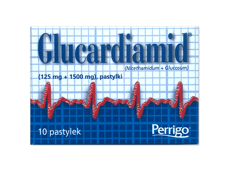 Glucardiamid, pastylki do ssania, 125 mg + 1500 mg