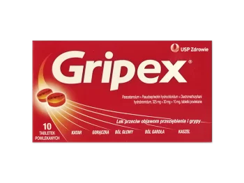 Zdjęcie produktu Gripex, tabletki powlekane, 325 mg+30 mg+10 mg