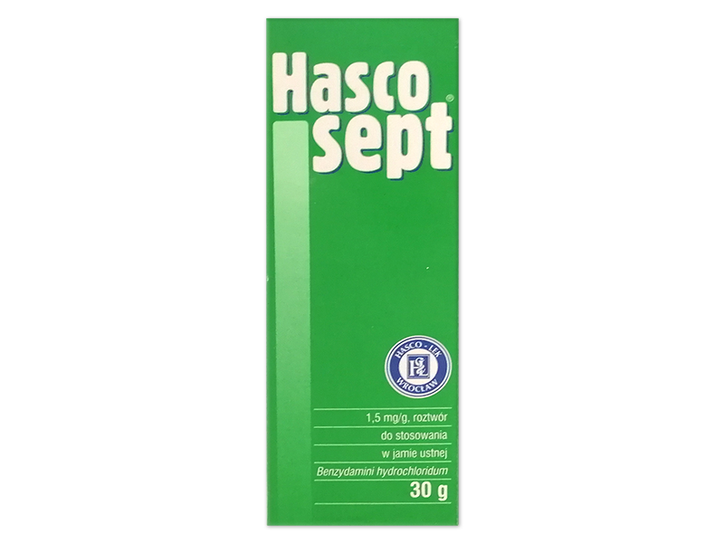 Hascosept, aerozol do stosowania w jamie ustnej, 1,5 mg/g