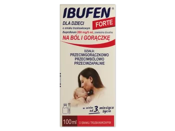 Zdjęcie produktu Ibufen forte dla dzieci o smaku truskawkowym, zawiesina doustna, 200 mg/5 ml