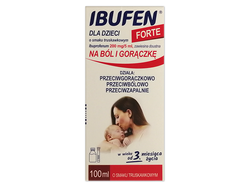 Ibufen forte dla dzieci o smaku truskawkowym, zawiesina doustna, 200 mg/5 ml