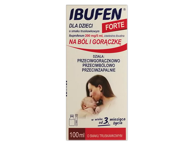 Zdjęcie Ibufen forte dla dzieci o smaku truskawkowym, zawiesina doustna, 200 mg/5 ml