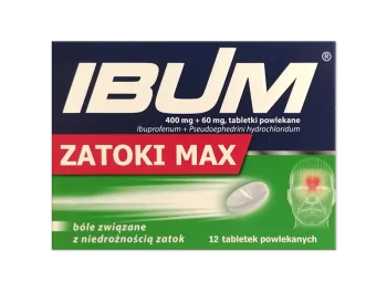 Zdjęcie produktu Ibum Zatoki Max, tabletki powlekane, 400 mg+60 mg