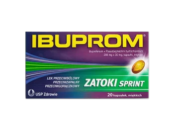 Zdjęcie produktu Ibuprom Zatoki Sprint, kapsułki miękkie, 200 mg+30 mg