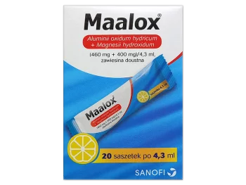 Zdjęcie produktu Maalox, zawiesina doustna w saszetkach, 460 mg + 400 mg/4,3 ml