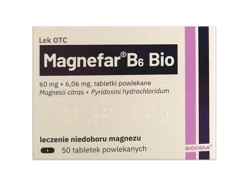 Zdjęcie Magnefar B6 Bio, tabletki powlekane, 60 mg