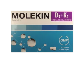 Zdjęcie produktu Molekin D3+K2, tabletki powlekane, 50 µg+75 µg