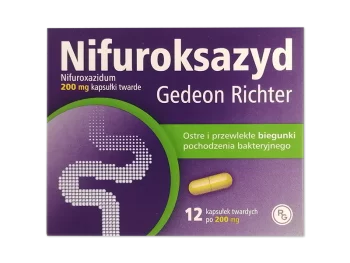 Zdjęcie produktu Nifuroksazyd Gedeon Richter, kapsułki twarde, 200 mg