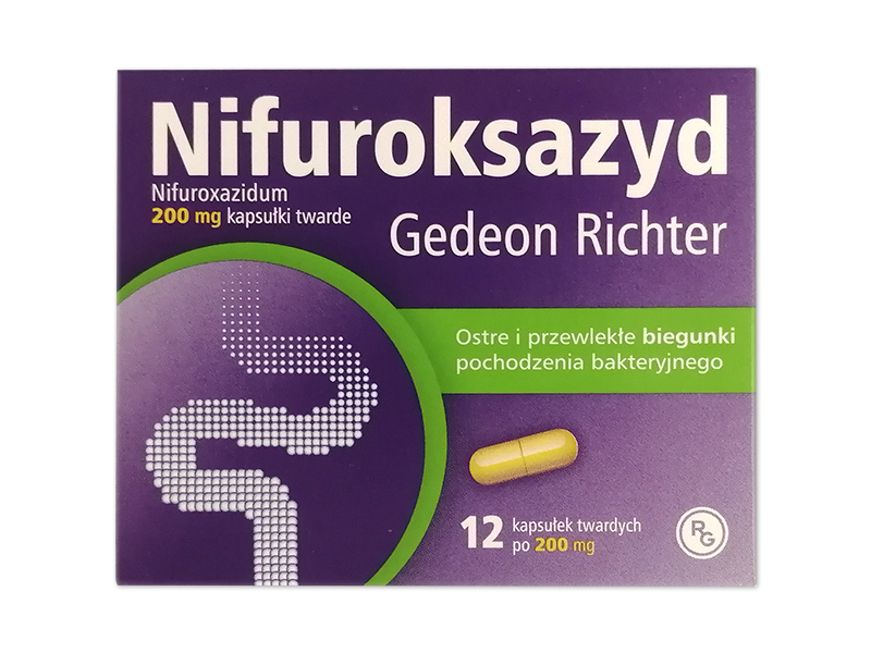 Nifuroksazyd Gedeon Richter, kapsułki twarde, 200 mg