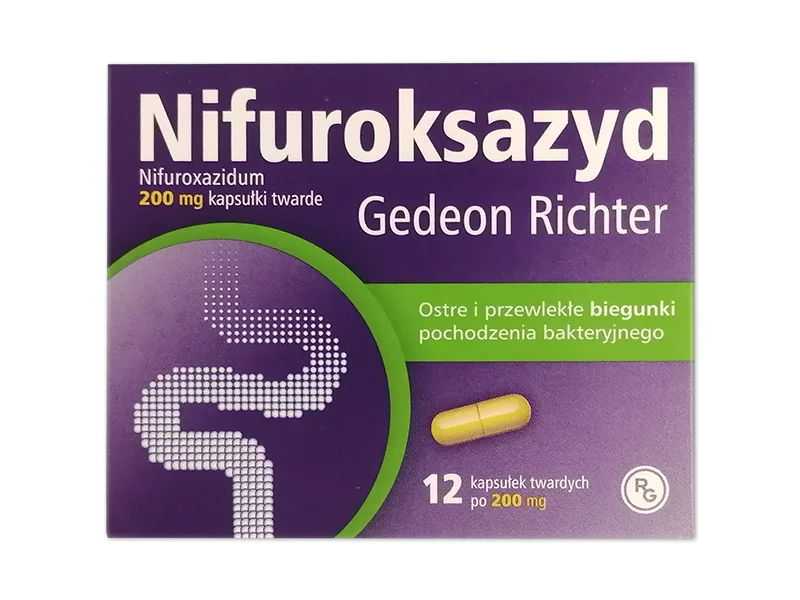 Zdjęcie Nifuroksazyd Gedeon Richter, kapsułki twarde, 200 mg