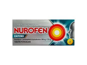 Zdjęcie produktu Nurofen Zatoki, tabletki powlekane, 200 mg+30 mg