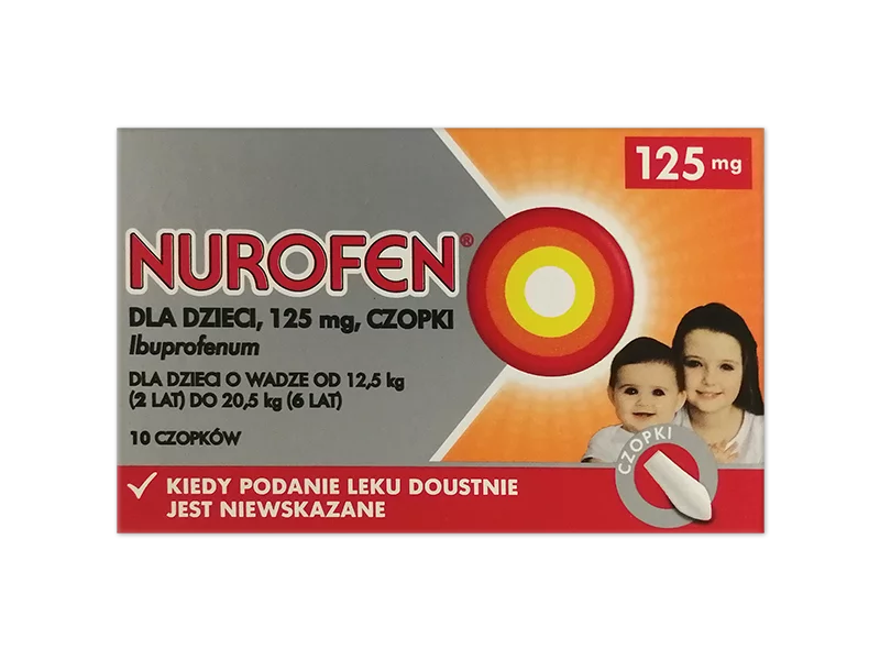 Zdjęcie Nurofen dla dzieci, czopki, 125 mg