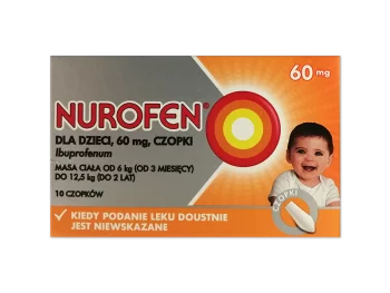 Zdjęcie produktu Nurofen dla dzieci, czopki, 60 mg