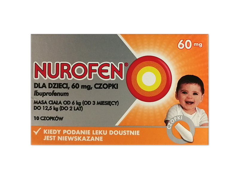 Nurofen dla dzieci, czopki, 60 mg