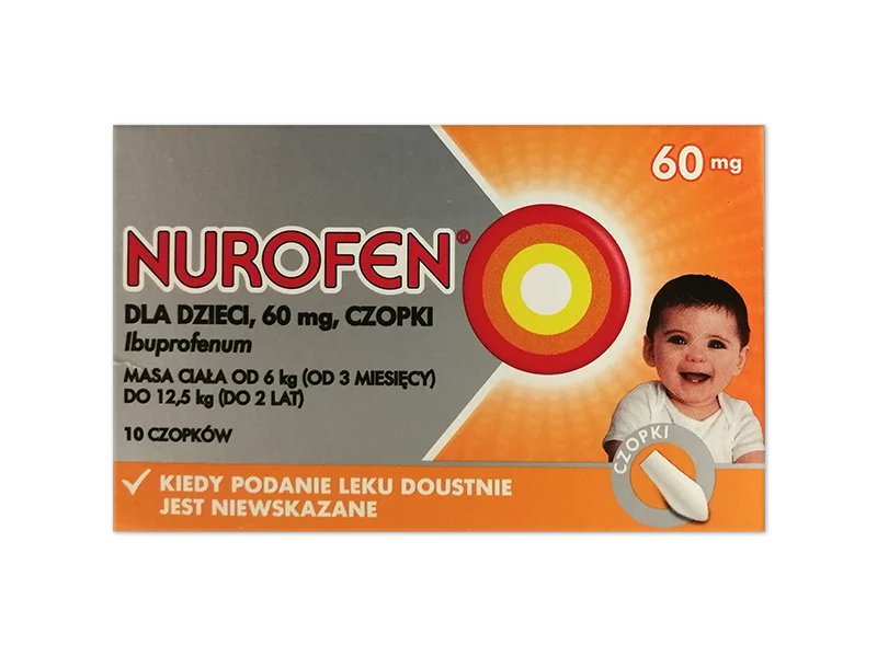 Zdjęcie Nurofen dla dzieci, czopki, 60 mg