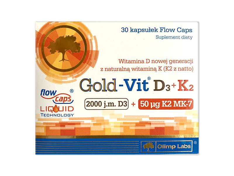 Olimp Gold-Vit D3+K2, kapsułki, 2000 j.m.+50 µg