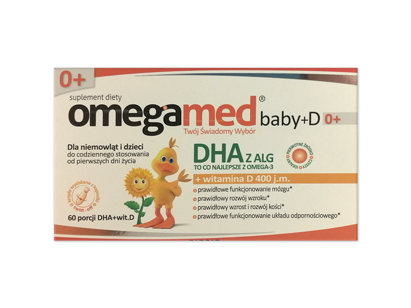 Omegamed Baby+D 0+, kapsułki twist-off, 10 µg+150 mg