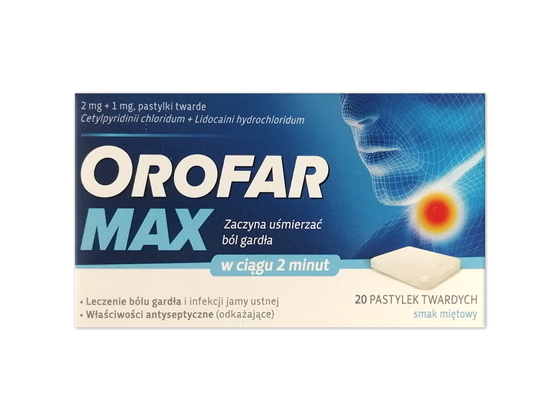 Orofar Max, pastylki do ssania, 2 mg+1 mg