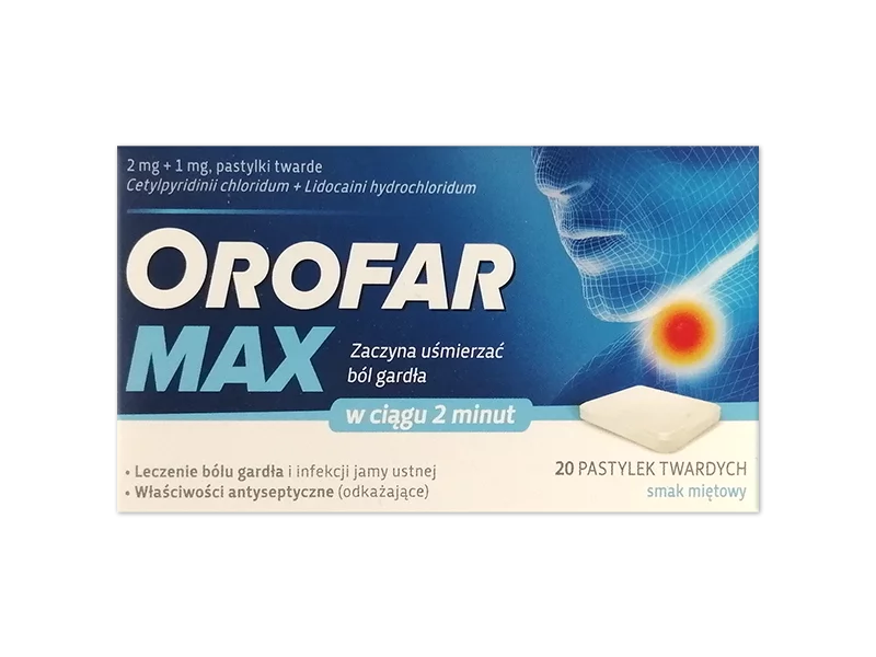 Zdjęcie Orofar Max, pastylki do ssania, 2 mg+1 mg