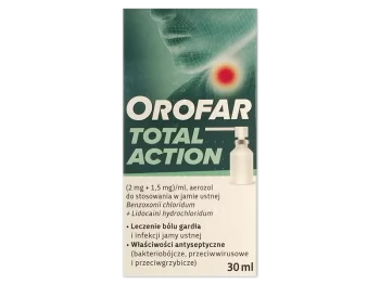 Zdjęcie produktu Orofar Total Action, aerozol do jamy ustnej, 2 mg+1,5 mg/1 ml