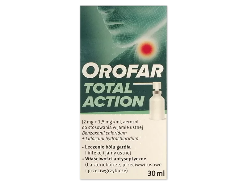 Zdjęcie Orofar Total Action, aerozol do jamy ustnej, 2 mg+1,5 mg/1 ml