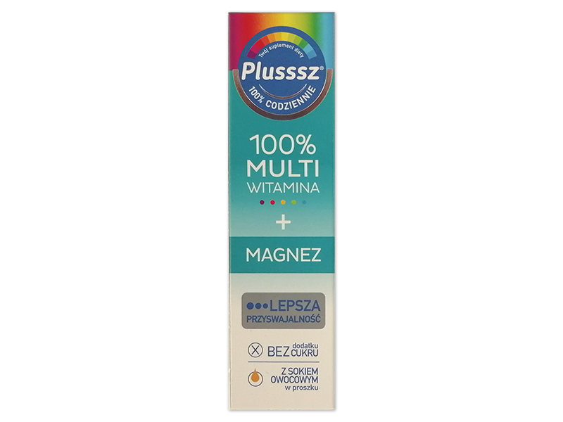 Plusssz 100% Multiwitamina + Magnez, tabletki musujące